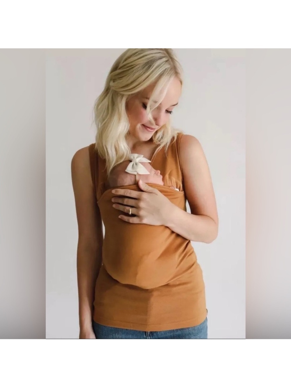 lalabu Maternity Women’s Soothe Tank Camel Babywearing Top